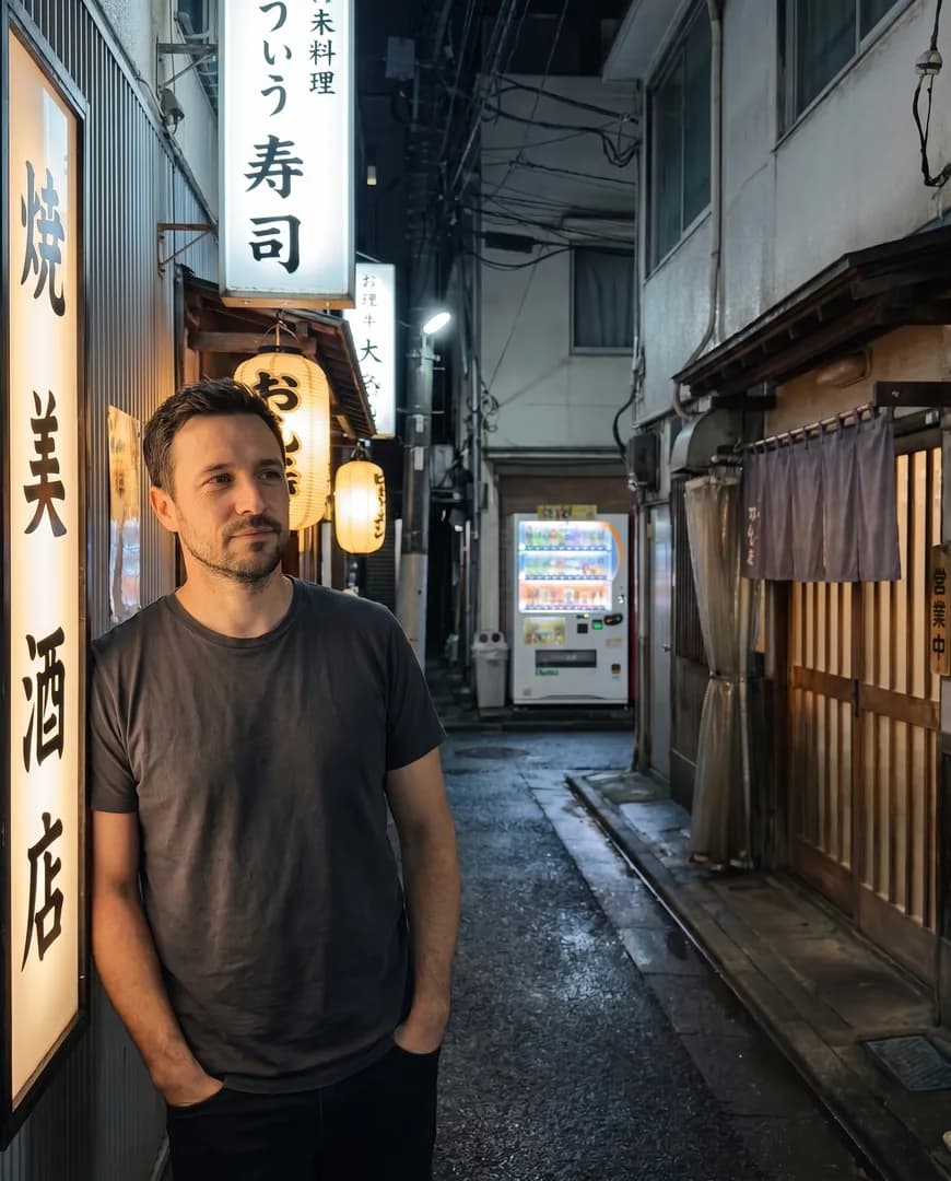 Orang yang sama dibayangkan ulang di Tokyo, lewat tengah malam